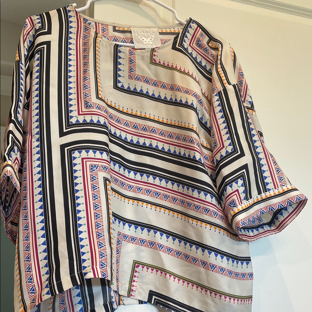 Johnny Was Multicolor Geometric Blouse and Skirt